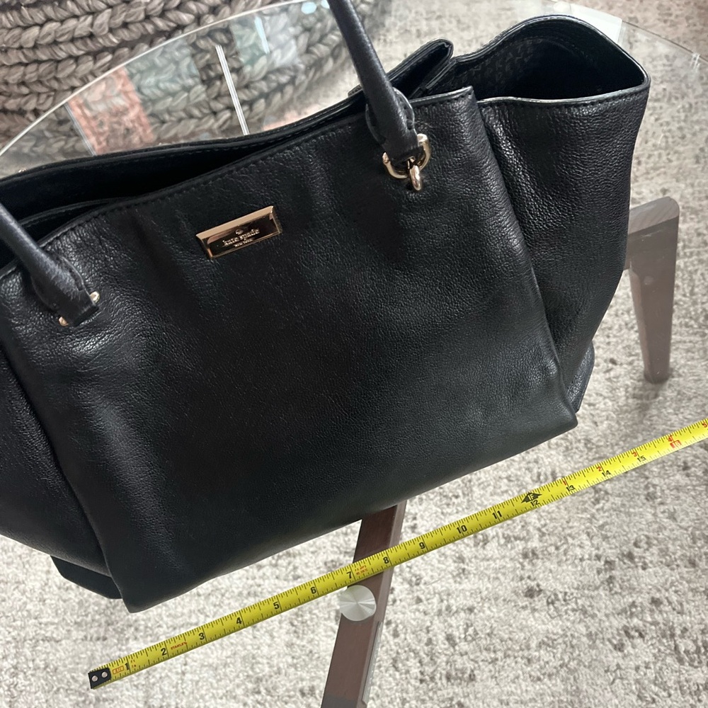 Kate Spade Black Pebble Leather Ashlee Anna Court Large Shoulder Bag Tote Bag - Picture 8 of 14